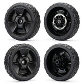 Replizo front wheel packaged showing fit and quick replacement benefit