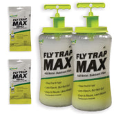 RESCUE! front packaging showing two large outdoor fly traps and refills protecting property