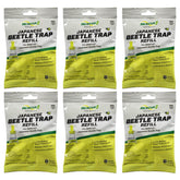 RESCUE! refill pack front view showing six lure sachets and brand benefit of reuse