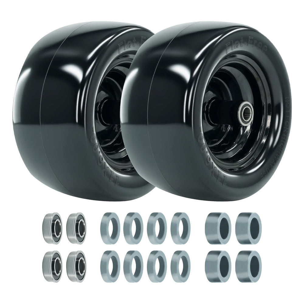 RETOTLA front view of 11x6.00-5 tire showing solid polyurethane and rust-resistant rim for durability