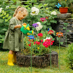 Retyion assembled stations at varied heights creating layered garden focal points