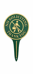 RFNFBNACS front view yard sign showing clear no soliciting message and polite curb appeal