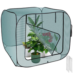 rgqsun front view showing pop-up cover protecting seedlings and easy setup