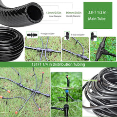 Rhncof system installed in a raised bed providing targeted root watering