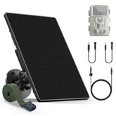 Rhorawill front panel showing solar cells and efficient charging benefit