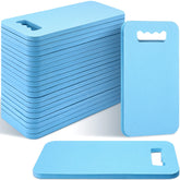 Riakrum front view of blue kneeling pad showing full shape and portability benefit