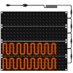 Riakrum front view of four heated mats showing size and set benefit