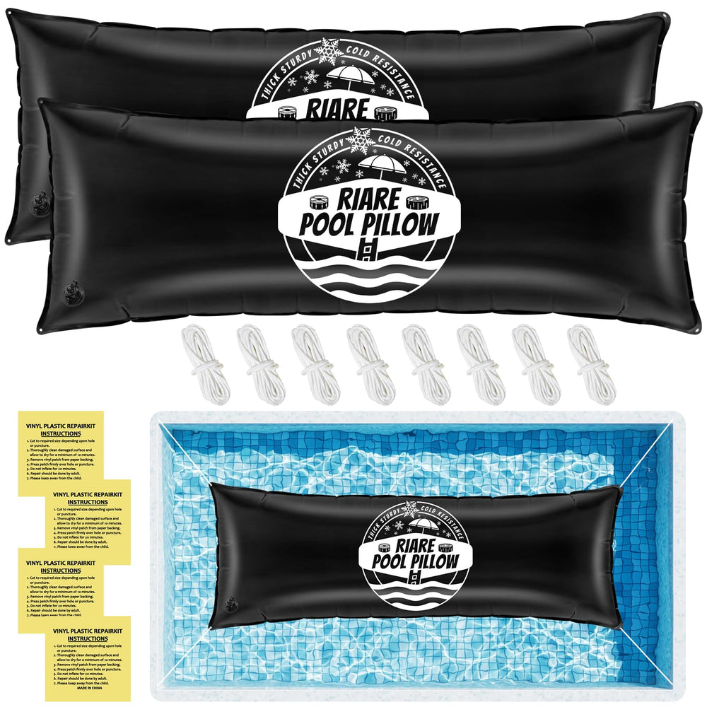 Riare front view of two pack pool pillows showing durable construction and winter protection
