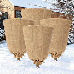 Riare front view of four burlap plant covers showing full kit benefit