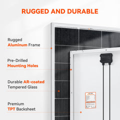 RICH SOLAR aluminum frame corner detail demonstrating sturdy 1.3mm construction strength