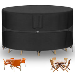 RICHIE front view of round table cover showing fit and protection