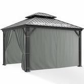 RichSets front view of four grey panels showing full coverage and privacy