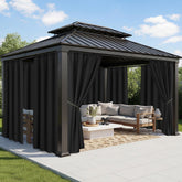 RichSets front view of black curtain panels showing full coverage benefit