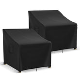 Richwon front view of two black chair covers protecting furniture, shows durability
