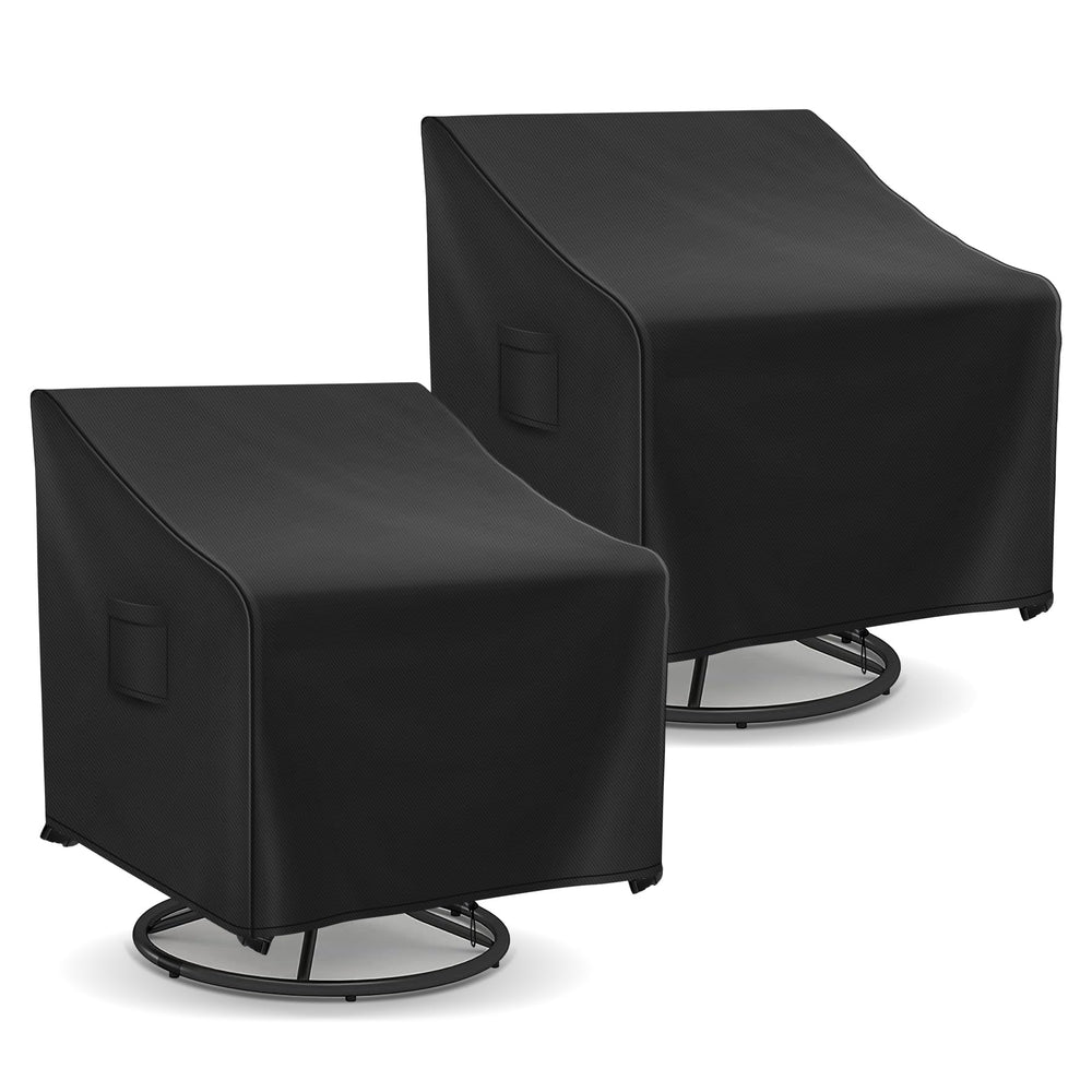 Richwon front view of two chair covers protecting furniture from elements