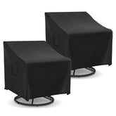 Richwon front view of two chair covers protecting furniture from elements