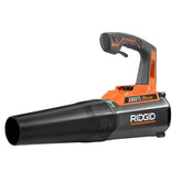RIDGID blower front view showing compact design and fast cleanup benefit