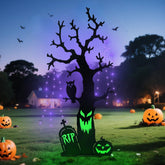 Ridota haunted tree front view showing spooky silhouettes and tall profile benefit visibility