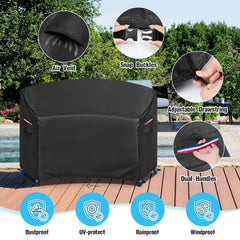 Rilime adjustable drawstring and buckle securing cover against wind