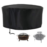 Rilime front view of cover on 42 inch fire pit protects from rain