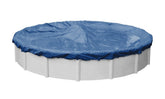 Robelle Olympus cover front view showing heavy-duty material protecting pool