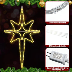 ROCEEI Bethlehem star close-up of LED texture and iron frame for lasting finish