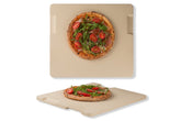 ROCKSHEAT front view of rectangular pizza stone shows full surface and fit