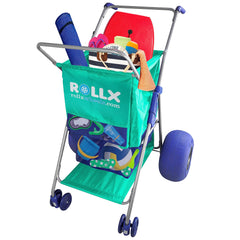 RollX front view seafoam cart showing carry capacity and color benefit