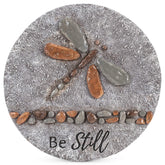 Roman dragonfly stepping stone front view showing inspirational design and durable finish