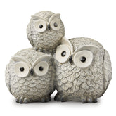 Roman owls front view showing three stacked figures and decorative appeal