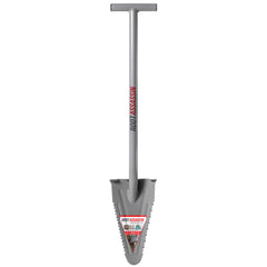 ROOT ASSASSIN front view showing compact shovel and rugged profile for portability