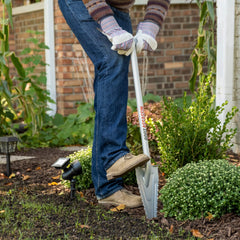 ROOT ASSASSIN T-handle detail showing grip comfort for controlled digging