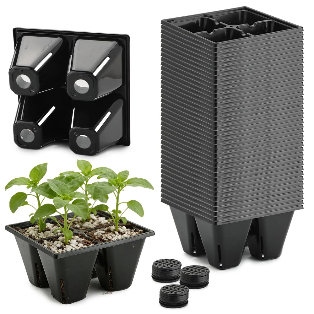 RooTrimmer front pack showing 40 reusable 4-cell trays and durable construction