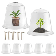 RooTrimmer front view of 5-pack clear domes showing benefits of protection