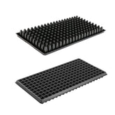 RooTrimmer front view of 10-pack durable 200-cell trays showing stackability and label benefits