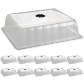 RooTrimmer front view of ten clear domes showing neat packaging and easy setup benefit