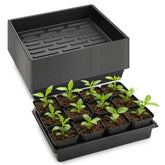 RooTrimmer front view of stacked 20-pack showing neat storage and fast setup