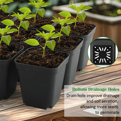 RooTrimmer side profile of square pot showing dimensions for root support