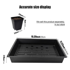 RooTrimmer pot top view displaying square shape and planting area for seedlings