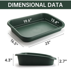 RooTrimmer close-up of tray depth and smooth sides for spill-free soil mixing