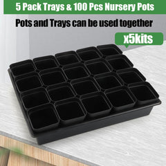 RooTrimmer top view tray with pots arranged for efficient seed starting