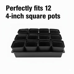 RooTrimmer trays stacked for compact storage and easy transport between benches