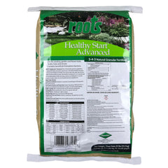 Roots front packaging 25 lb bag showing label and easy pour for gardening