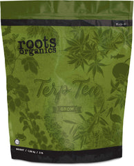 Roots Organics Terp Tea Grow front packaging showing product and benefits