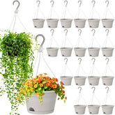 Roshtia front view of 20-piece grey white hanging baskets showing uniform set and benefit of bulk supply