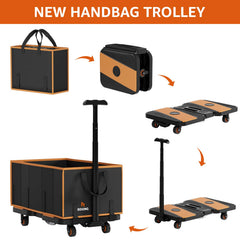 ROSONG flatbed dolly mode carrying heavy boxes for high load capacity