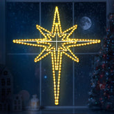 Rossesay front view Bethlehem star showing warm glow and festive curb appeal
