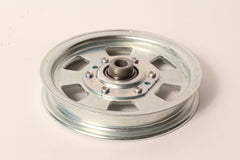 Rotary flat idler pulley front view showing fit and finish benefit