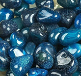 ROYAL SAPPHIRE front packaging showing blue river rocks and product weight benefit