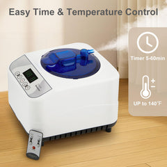 RRGFB remote control image showing timer and temperature settings for convenience